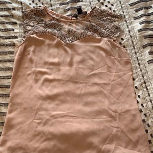 Primark nude pink blouse with lace size 6